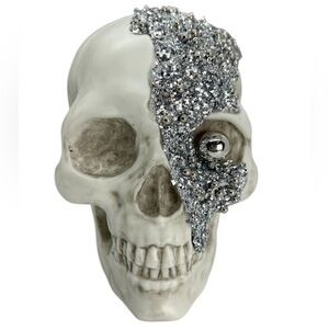 NWT Target Bullseye Playground 2024 Halloween GLAM SKULL skeleton White Silver